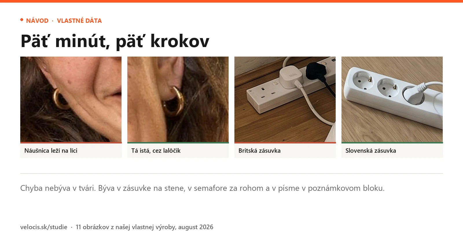 Štyri detaily z generovaných fotiek: náušnica a zásuvka, chybne a správne